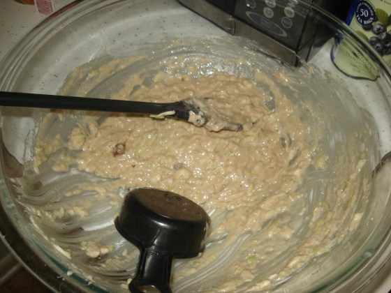 zucchini coconut muffin batter