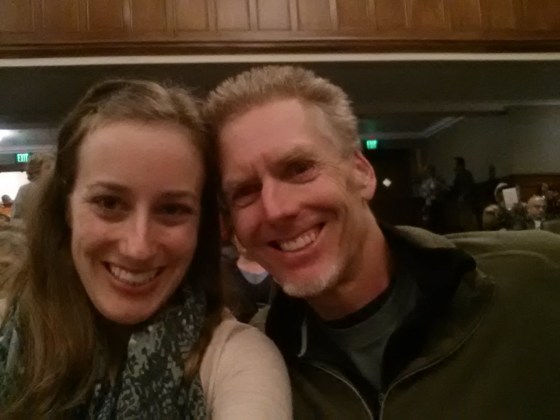 With Dad at a talk by Ken Burns, the legendary documentary filmmaker, at San Jose State University