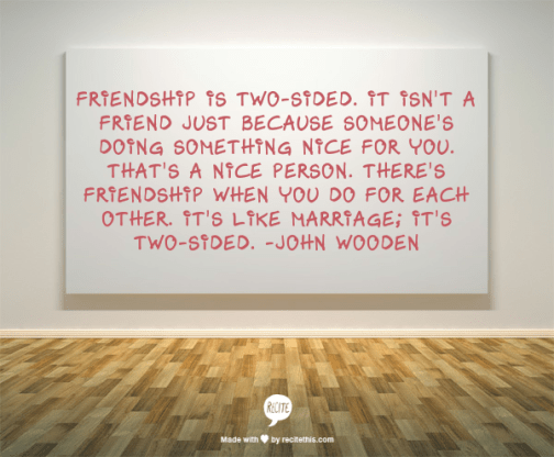 wooden friendship quote