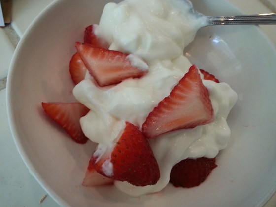 strawberries and yogurt