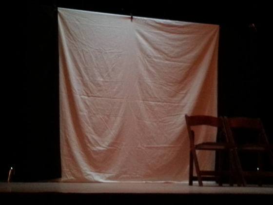The stage right before the lights dimmed and my play began!