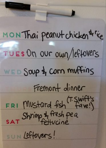 meal plan week of 4-24-16